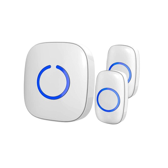 Wireless Doorbell SadoTech /1 Receiver 2 Remote Buttons/White /Easy Install/New - Picture 2 of 8